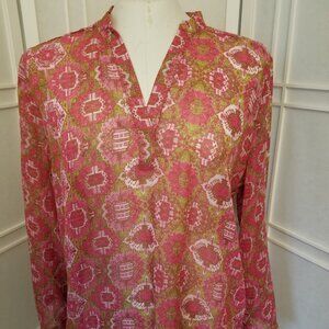 Pink & Green Tunic Blouse